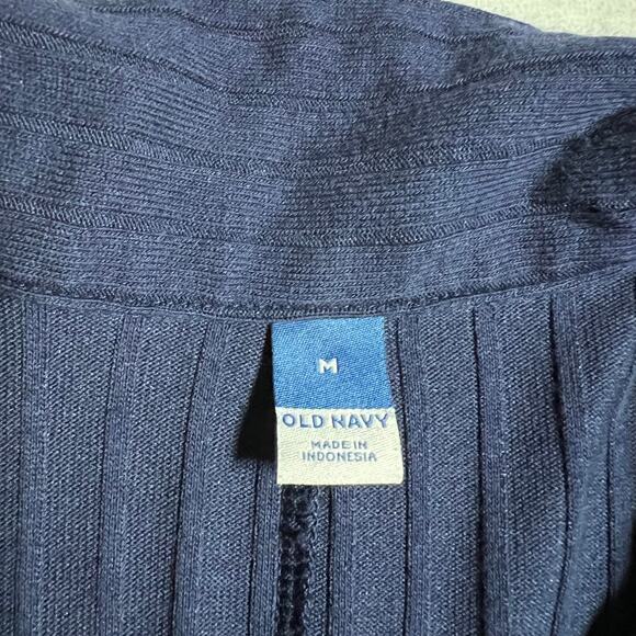 Old Navy Ribbed Quarter Button Up Shirt Dress Size Medium Effortless Knee Length - Picture 4 of 8